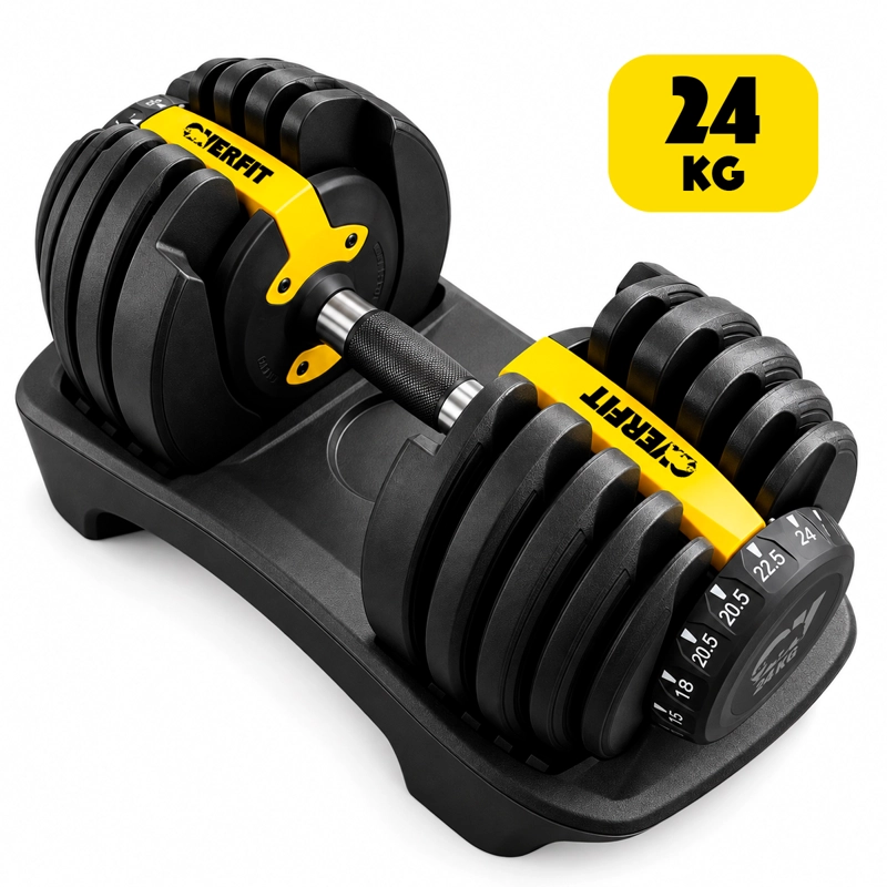 Mancuernas Ajustables 24 Kg Overfit Pesas Discos Automática Gym 2.5 A 24kg - 1