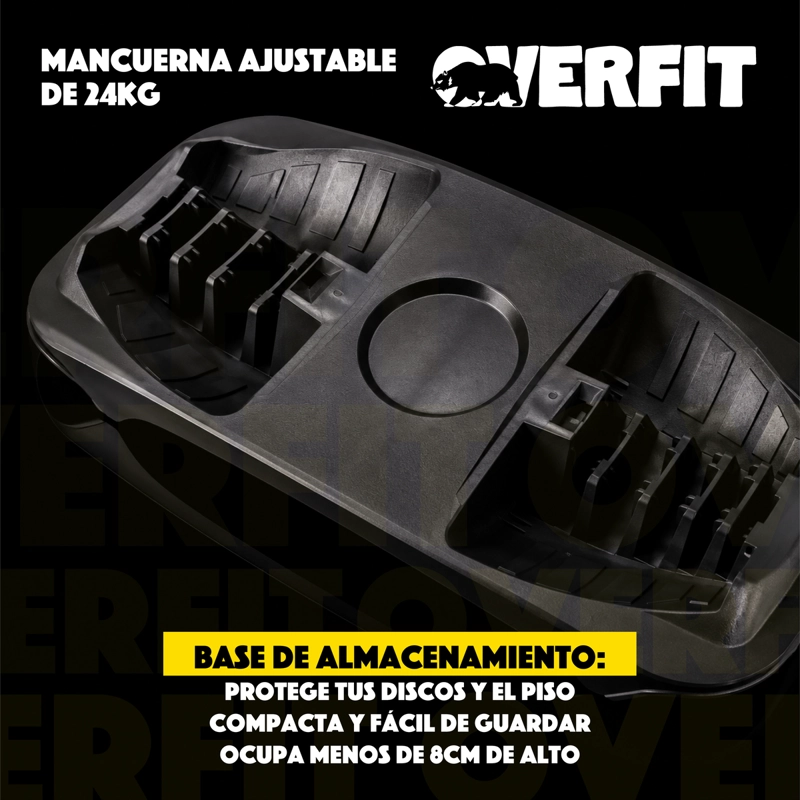 Mancuernas Ajustables 24 Kg Overfit Pesas Discos Automática Gym 2.5 A 24kg - 7