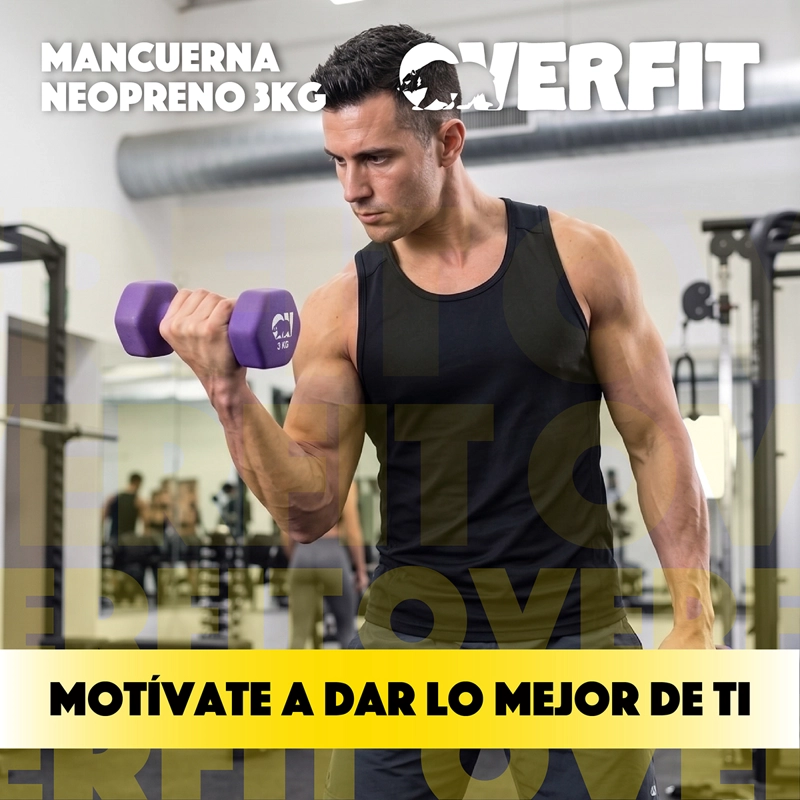 KIT X2 MANCUERNAS HEXAGONALES 3KG NEOPRENO OVERFIT - 9