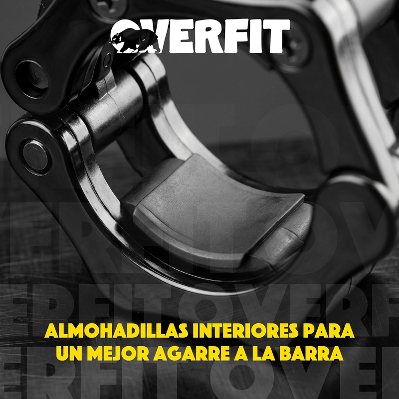 PAR DE COLLARINE PARA BARRA OLIMPICA OVERFIT COLOR NEGRO - 4