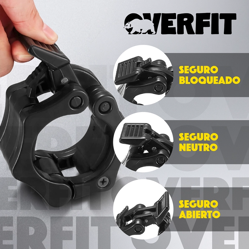 PAR DE COLLARINE PARA BARRA OLIMPICA OVERFIT COLOR NEGRO - 5