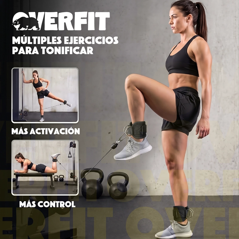 PAR TOBILLERAS PARA POLEA OVERFIT ENTRENEMIENTO TIRONES GYM - 8