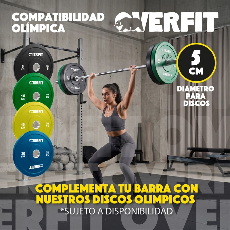 BARRA OLIMPICA FORMA RECTA 16KG OVERFIT DE 2.2 METROS - 8