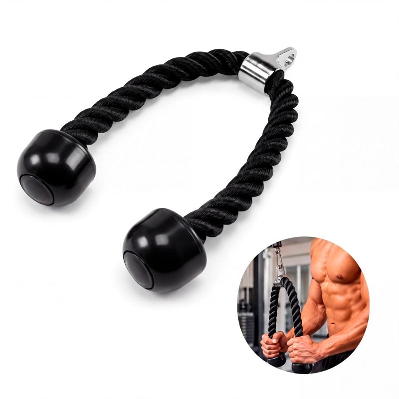 AGARRE CUERDA TRICEPS ERGONOMICO OVERFIT ENTRENAMIENTO POLEA - 1