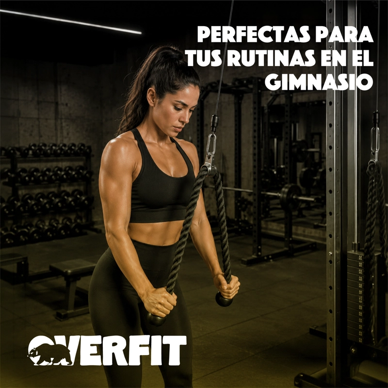 AGARRE CUERDA TRICEPS ERGONOMICO OVERFIT ENTRENAMIENTO POLEA - 8