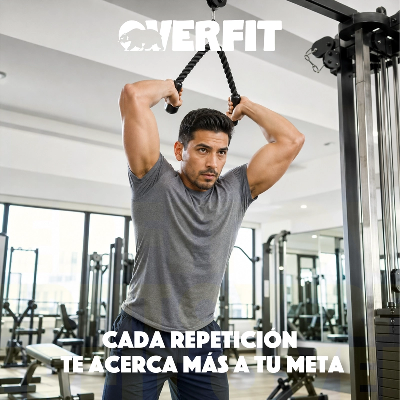 AGARRE CUERDA TRICEPS ERGONOMICO OVERFIT ENTRENAMIENTO POLEA - 9