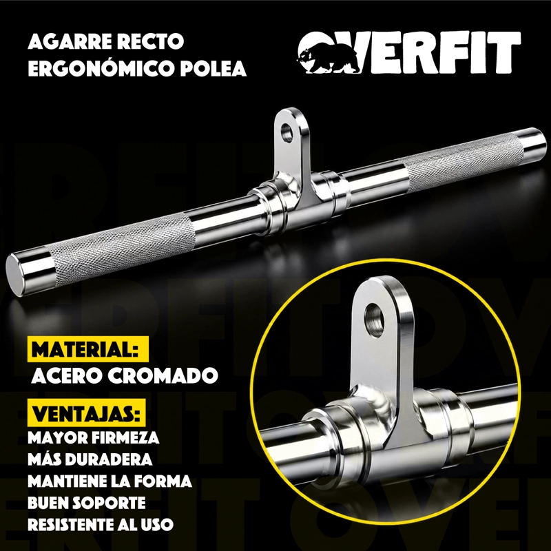 AGARRE RECTO ERGONOMICO PRO OVERFIT ENTRENAMIENTO POLEA - 4