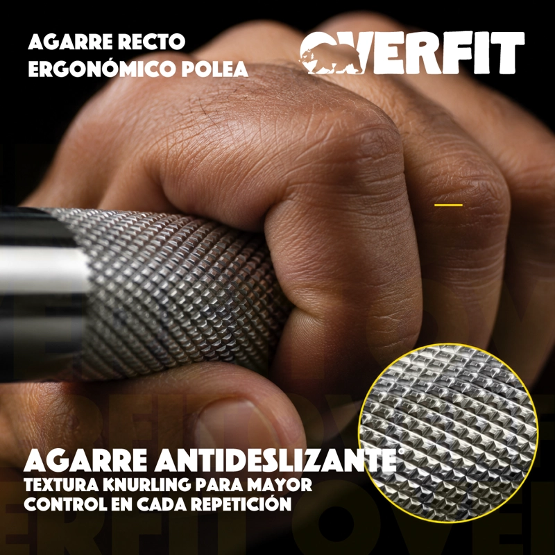 AGARRE RECTO ERGONOMICO PRO OVERFIT ENTRENAMIENTO POLEA - 6