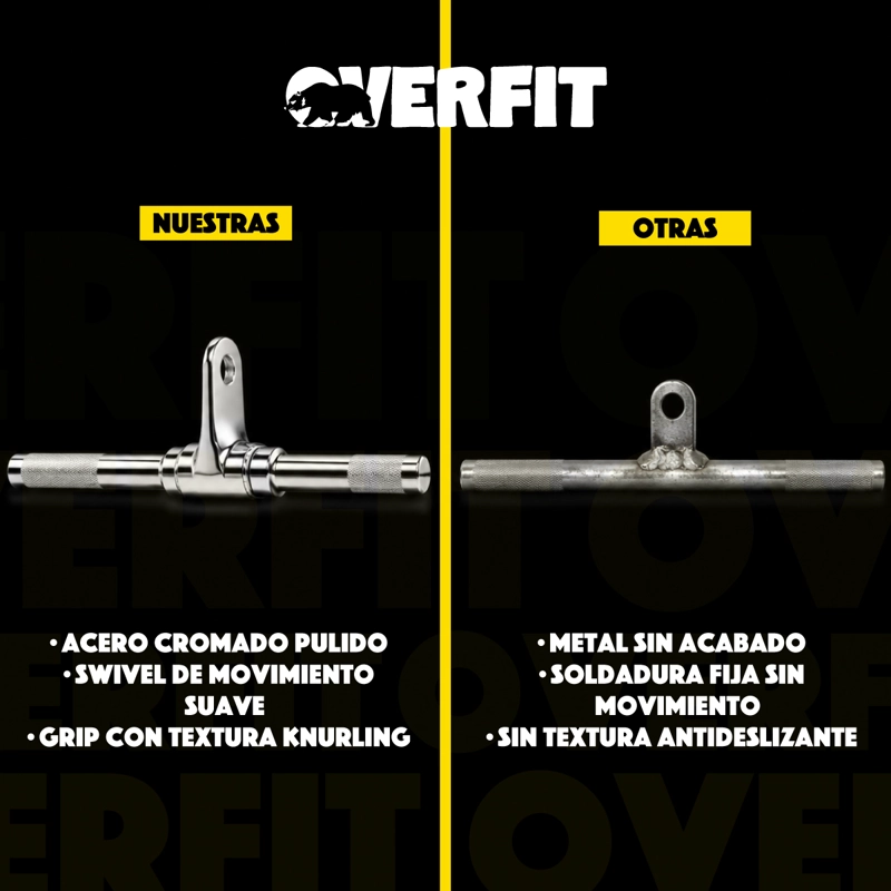 AGARRE RECTO ERGONOMICO PRO OVERFIT ENTRENAMIENTO POLEA - 7
