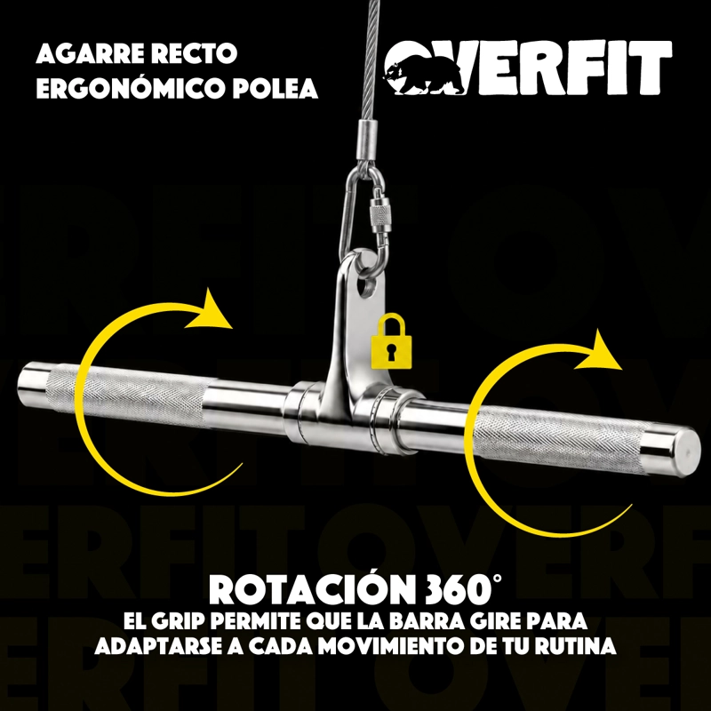 AGARRE RECTO ERGONOMICO PRO OVERFIT ENTRENAMIENTO POLEA - 8