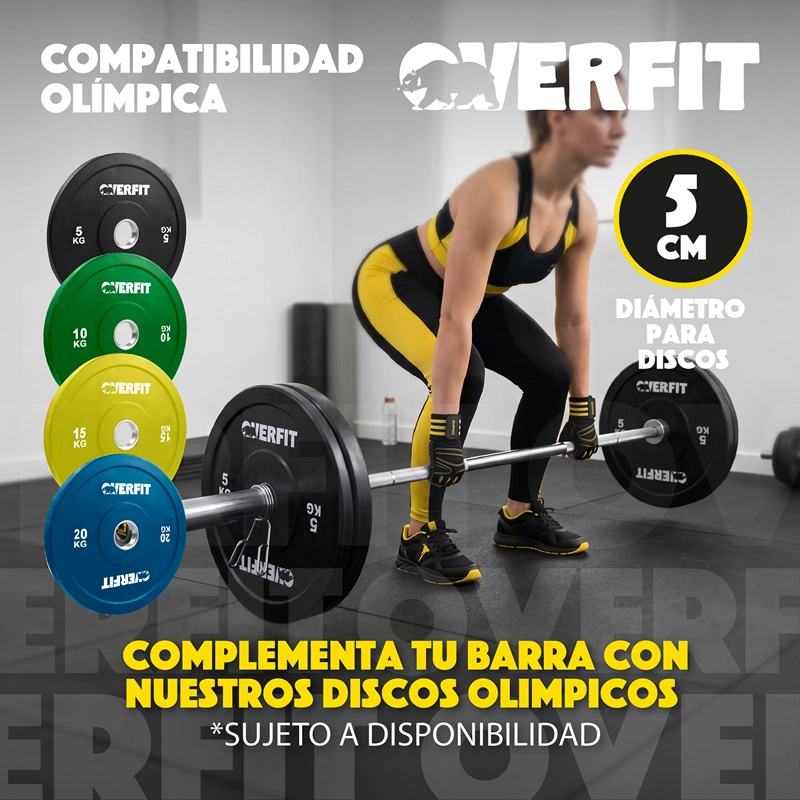 BARRA OLIMPICA FORMA RECTA 11.5KG OVERFIT DE 1.8 METROS - 8