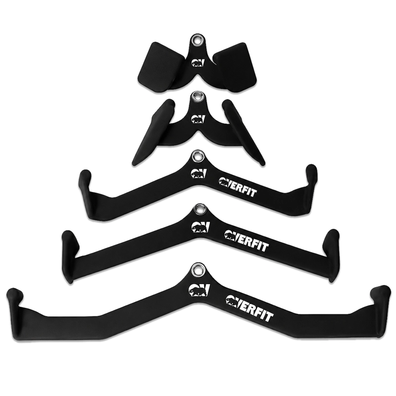 SET DE 5 AGARRES ERGONOMICOS PRO OVERFIT ENTRENAMIENTO POLEA - 1