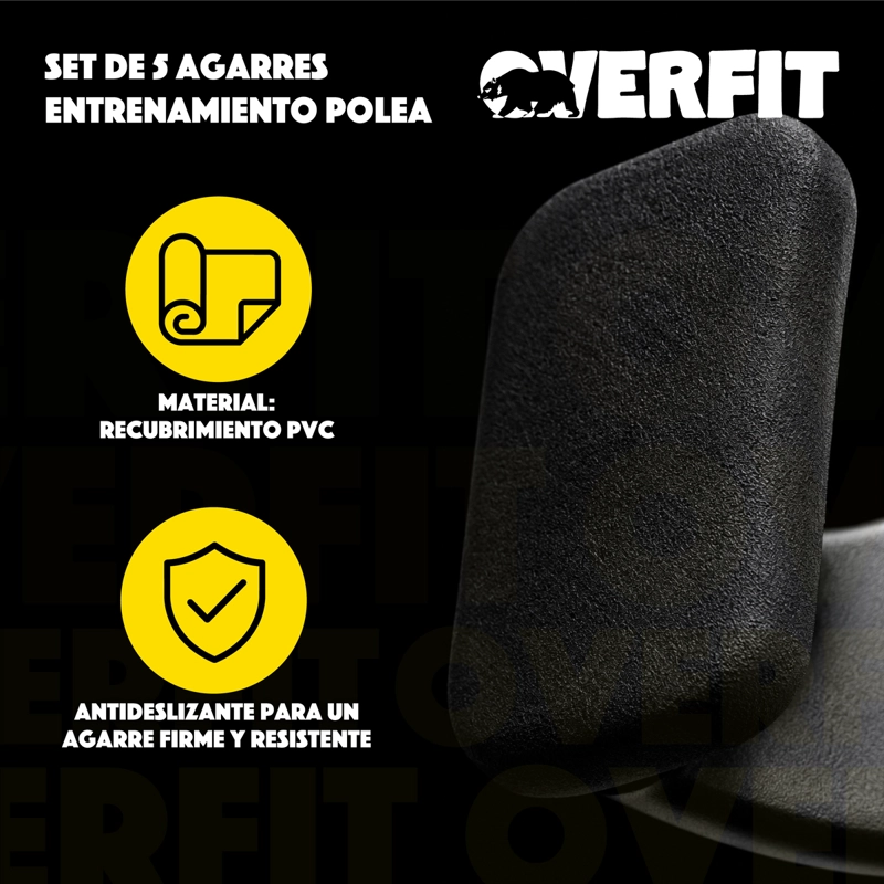 SET DE 5 AGARRES ERGONOMICOS PRO OVERFIT ENTRENAMIENTO POLEA - 7