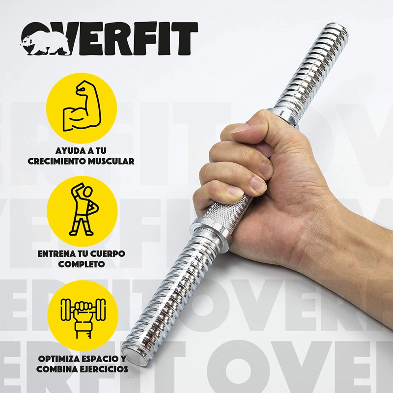 PAR DE BARRAS CROMADAS PREOLIMPICAS OVERFIT + 4 SEGUROS - 4
