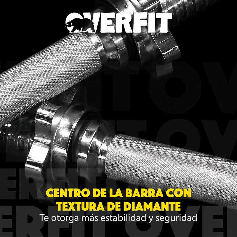 PAR DE BARRAS CROMADAS PREOLIMPICAS OVERFIT + 4 SEGUROS - 6
