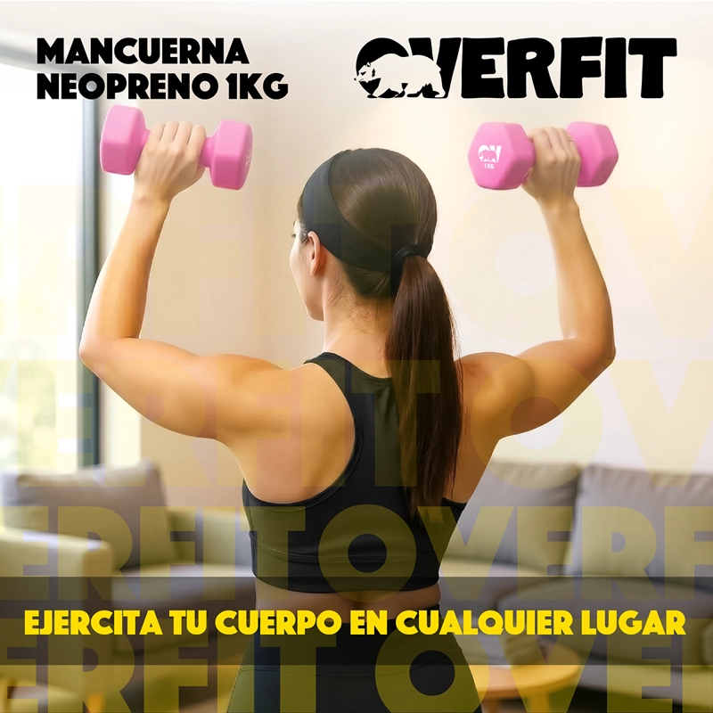 KIT X2 MANCUERNAS HEXAGONALES 1KG NEOPRENO OVERFIT - 8