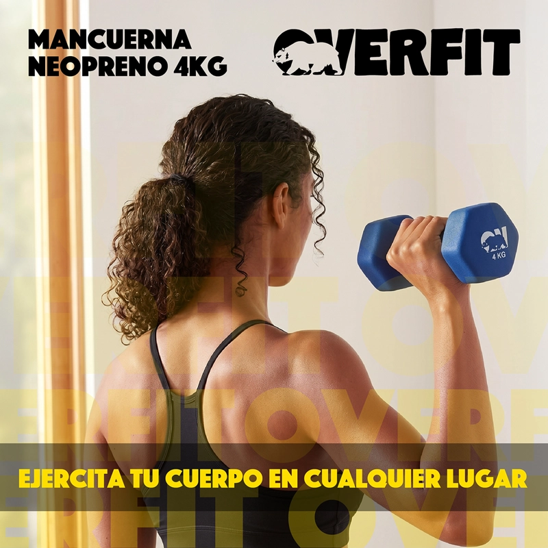 KIT X2 MANCUERNAS HEXAGONALES 4KG NEOPRENO OVERFIT - 8