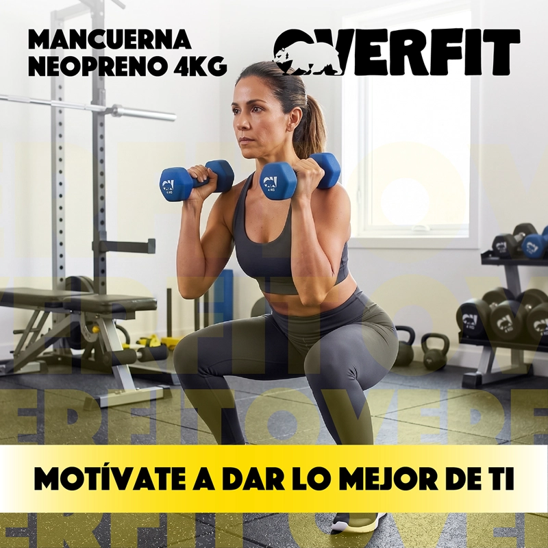 KIT X2 MANCUERNAS HEXAGONALES 4KG NEOPRENO OVERFIT - 9