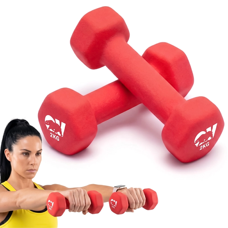 KIT X2 MANCUERNAS HEXAGONALES 2KG NEOPRENO OVERFIT - 1