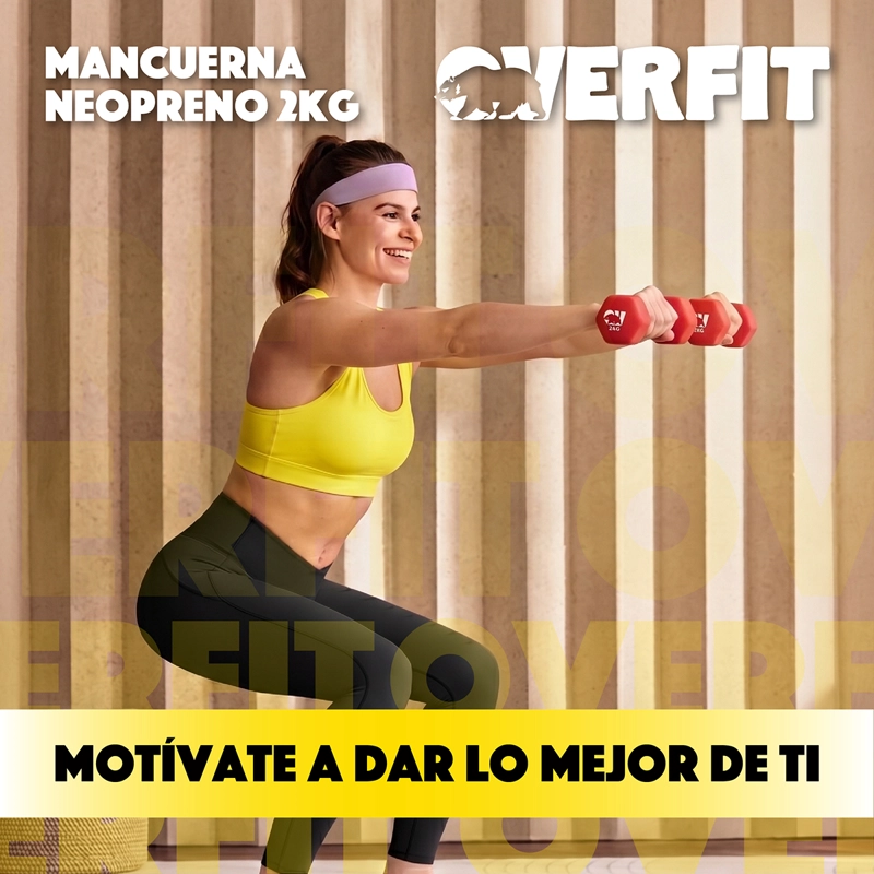 KIT X2 MANCUERNAS HEXAGONALES 2KG NEOPRENO OVERFIT - 9