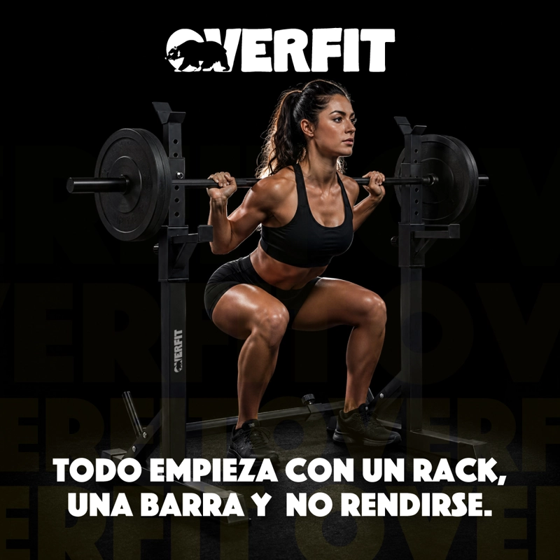 RACK SQUAT SENTADILLAS AJUSTABLE OVERFIT BARRA PRE Y OLIMPIC - 9