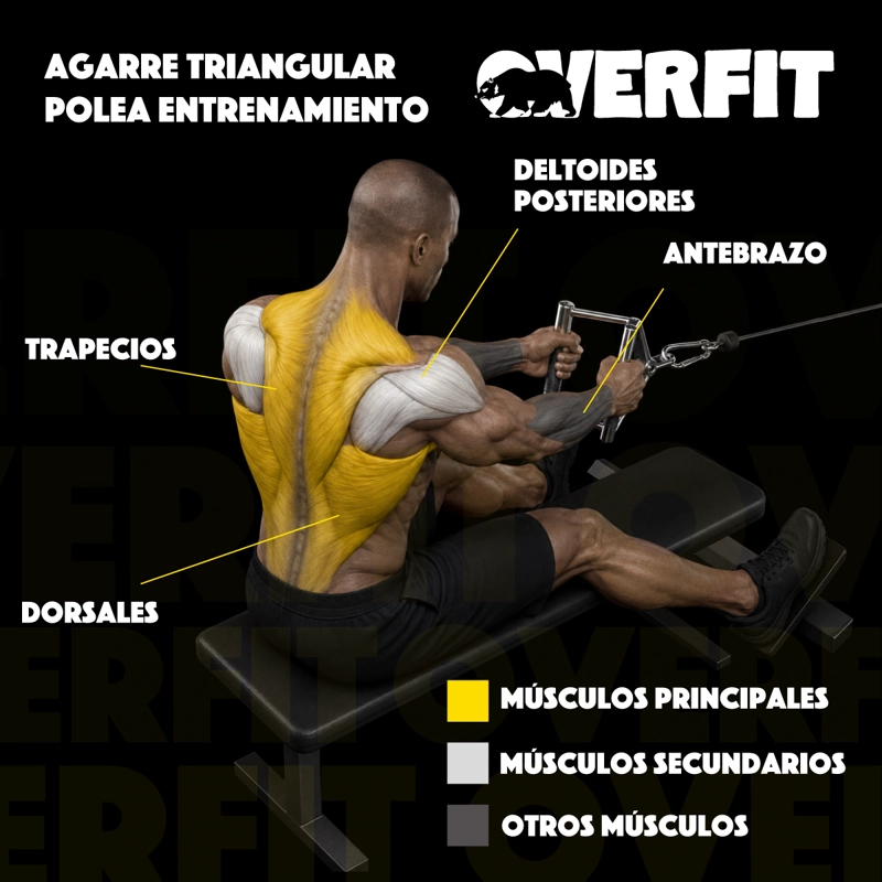 AGARRE TRIANGULO ENGOMADO PRO OVERFIT ENTRENAMIENTO POLEA - 7