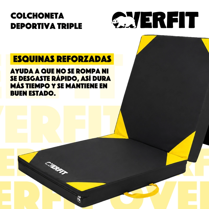 COLCHONETA DEPORTIVA TRIPLE OVERFIT EJERCICIOS PLEGABLE - 6