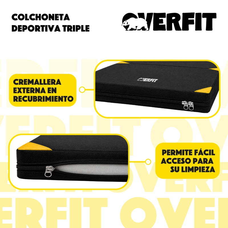 COLCHONETA DEPORTIVA TRIPLE OVERFIT EJERCICIOS PLEGABLE - 7