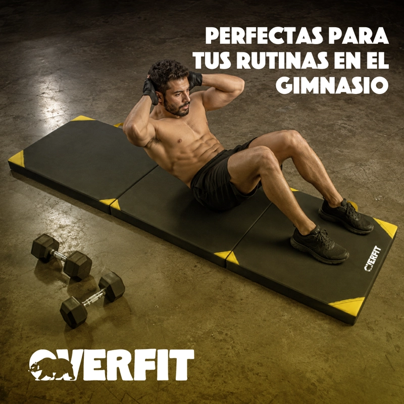 COLCHONETA DEPORTIVA TRIPLE OVERFIT EJERCICIOS PLEGABLE - 8
