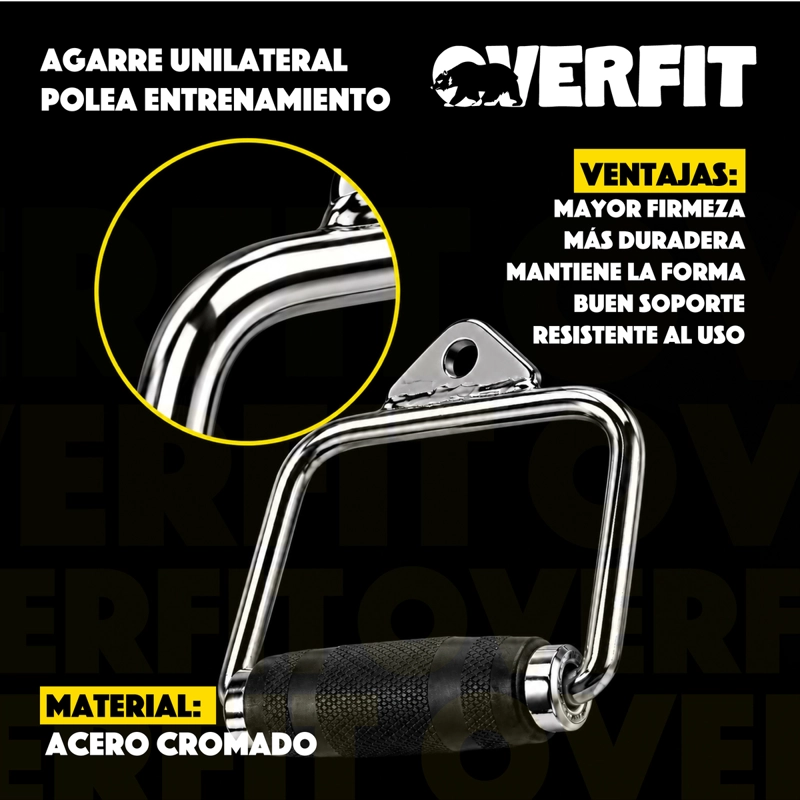 AGARRE UNILATERAL ENGOMADO PRO OVERFIT ENTRENAMIENTO POLEA - 4