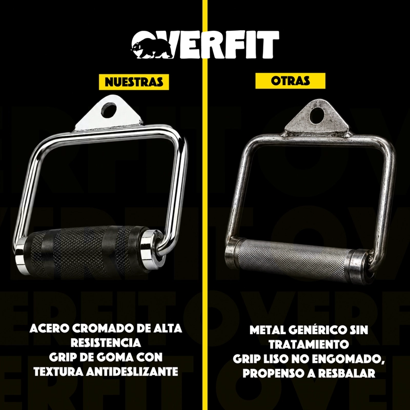 AGARRE UNILATERAL ENGOMADO PRO OVERFIT ENTRENAMIENTO POLEA - 6