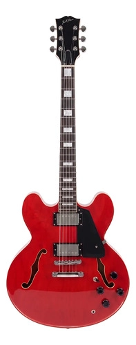 GUITARRA ELECTRICA IBRAH SEMI-HOLLOW ROJA + AMPLIFICADOR KA20W + ACCESORIOS - 1