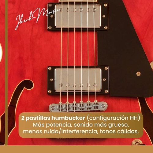 GUITARRA ELECTRICA IBRAH SEMI-HOLLOW ROJA + AMPLIFICADOR KA20W + ACCESORIOS - 5