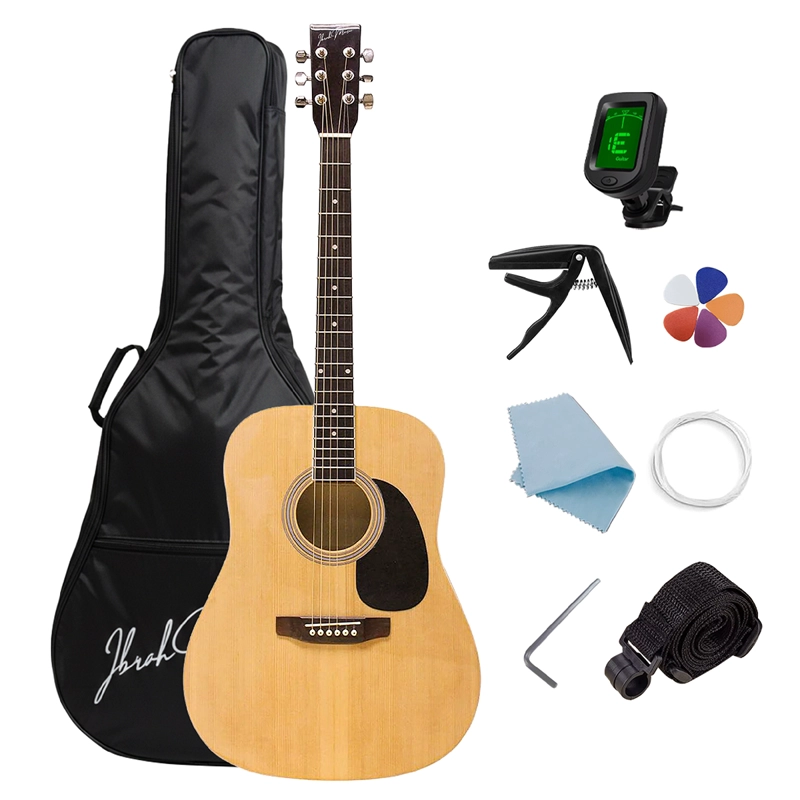 GUITARRA ACUSTICA 41 DREADNOUGHT IBRAH MUSIC CAFE  + ACCESORIOS - 1