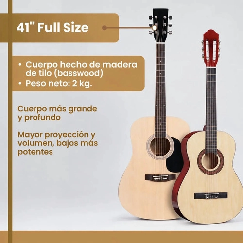 GUITARRA ACUSTICA 41 DREADNOUGHT IBRAH MUSIC CAFE  + ACCESORIOS - 5