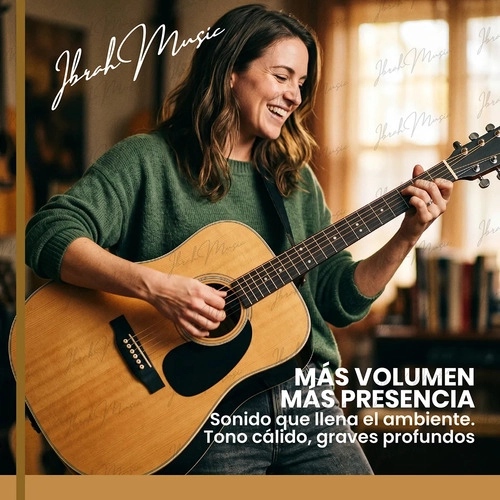 GUITARRA ACUSTICA 41 DREADNOUGHT IBRAH MUSIC CAFE  + ACCESORIOS - 8