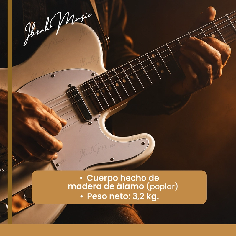 GUITARRA ELE CTRICA IBRAH TC STYLE BLANCA + AMPLIFICADOR KA20W + ACCESORIOS - 9