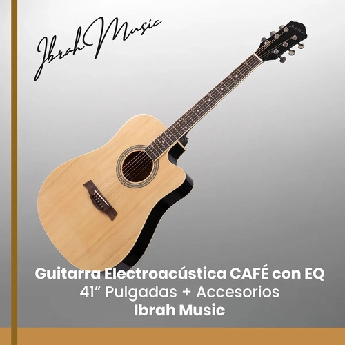 GUITARRA ELECTROACUSTICA 41 IBRAH MUSIC CAFE  EQ + ACCESORIOS - 2