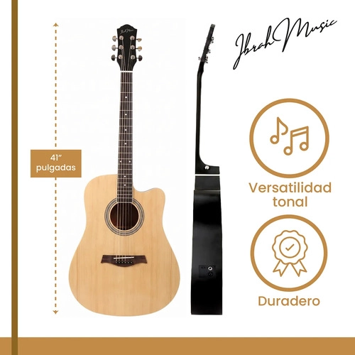 GUITARRA ELECTROACUSTICA 41 IBRAH MUSIC CAFE  EQ + ACCESORIOS - 3