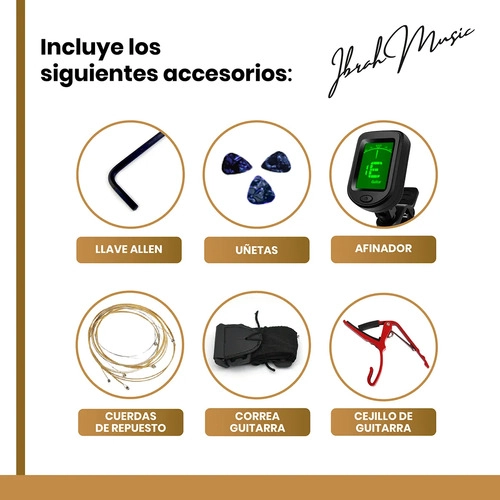 GUITARRA ELECTROACUSTICA 41 IBRAH MUSIC CAFE  EQ + ACCESORIOS - 5