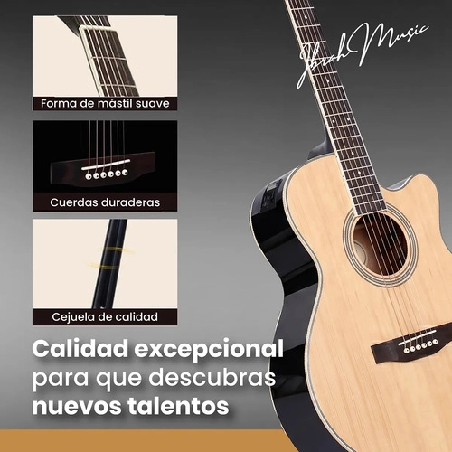 GUITARRA ELECTROACUSTICA 41 IBRAH MUSIC CAFE  EQ + ACCESORIOS - 7