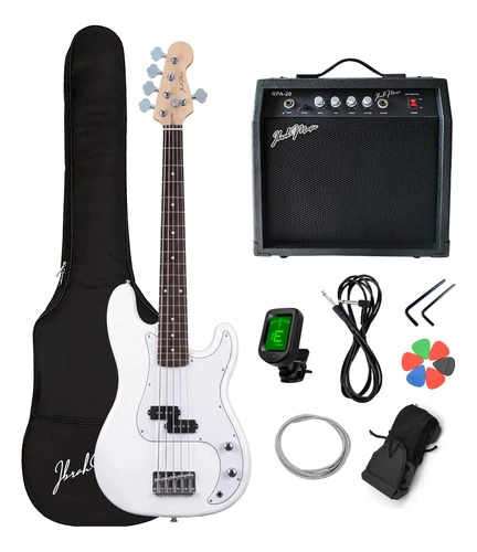 BAJO ELECTRICO IBRAH P-BASS 5 CUERDAS ROJO + AMPLIFICADOR PRA20W + ACCESORIOS - 2