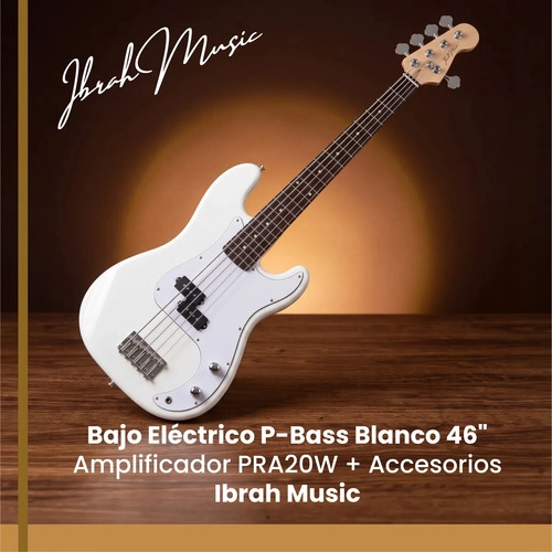 BAJO ELECTRICO IBRAH P-BASS 5 CUERDAS ROJO + AMPLIFICADOR PRA20W + ACCESORIOS - 3