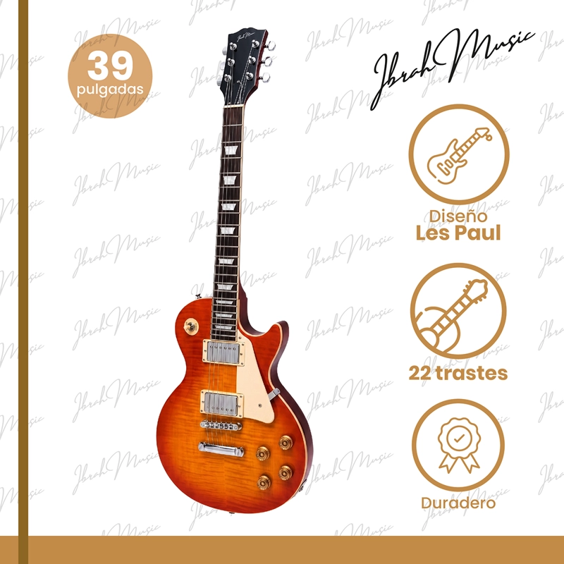 GUITARRA ELECTRICA IBRAH LES PAUL SUNBURST + AMPLIFICADOR KA20W + ACCESORIOS - 3