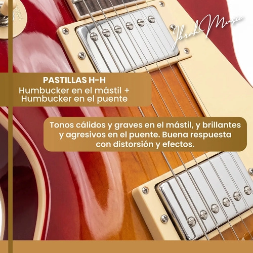GUITARRA ELECTRICA IBRAH LES PAUL SUNBURST + AMPLIFICADOR KA20W + ACCESORIOS - 5