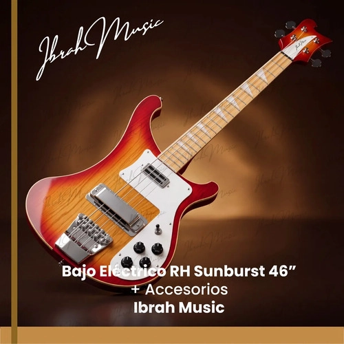 BAJO ELE CTRICO IBRAH RH 4 CUERDAS SUNBURST + AMPLIFICADOR PRA20W + ACC - 3