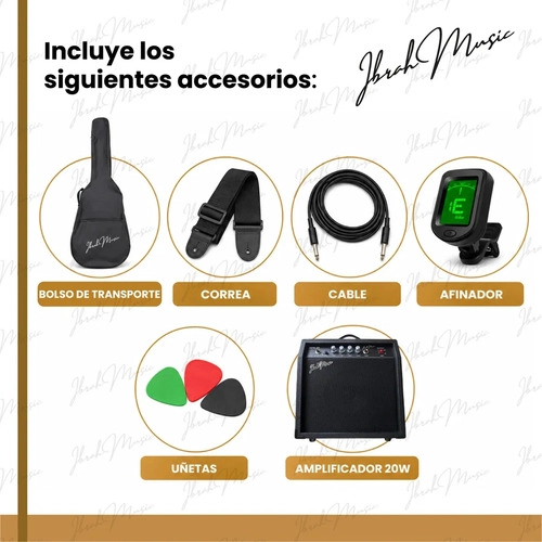 BAJO ELE CTRICO IBRAH RH 4 CUERDAS SUNBURST + AMPLIFICADOR PRA20W + ACC - 5