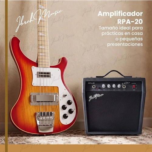 BAJO ELE CTRICO IBRAH RH 4 CUERDAS SUNBURST + AMPLIFICADOR PRA20W + ACC - 9