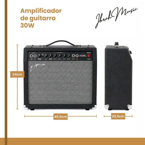AMPLIFICADOR IBRAH MUSIC ATG-30 GUITARRA 30W NEGRO - 3