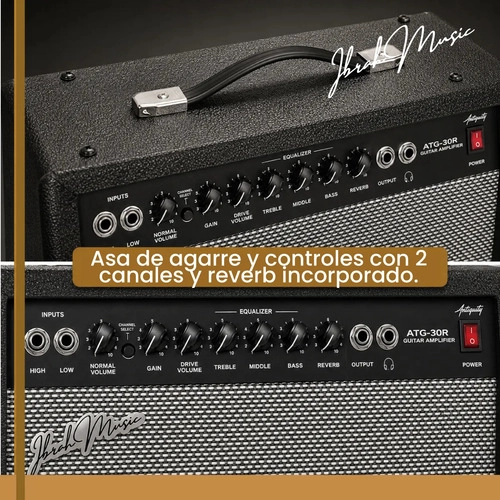 AMPLIFICADOR IBRAH MUSIC ATG-30 GUITARRA 30W NEGRO - 4